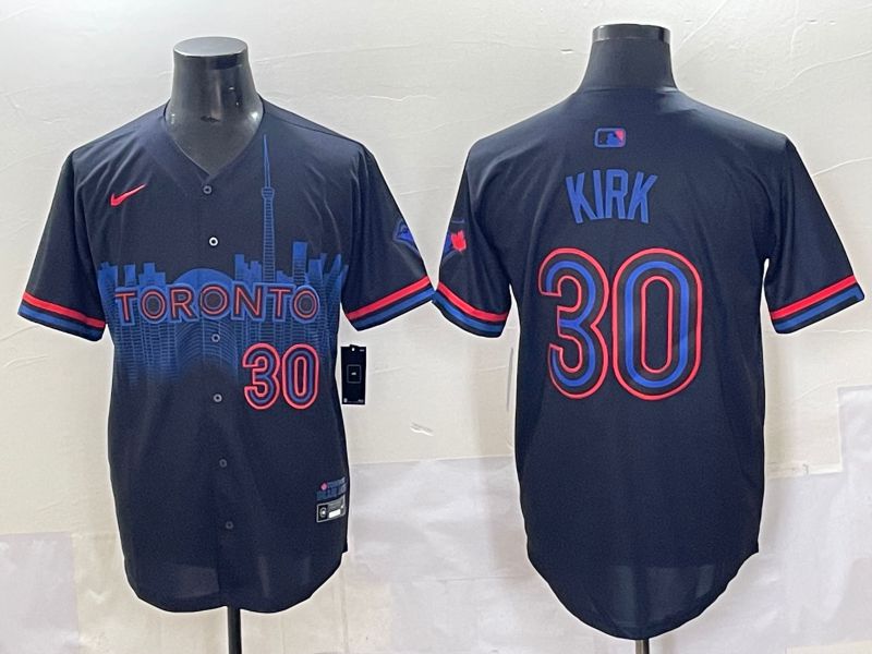 Men 2025 Toronto Blue Jays #30 Kirk Black Joint Name Nike MLB Jersey style 8->toronto blue jays->MLB Jersey